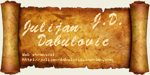 Julijan Dabulović vizit kartica